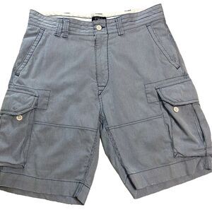 Polo Ralph Lauren Cargo Shorts Men 34 Blue Pinstripe Utility Classic Preppy Work